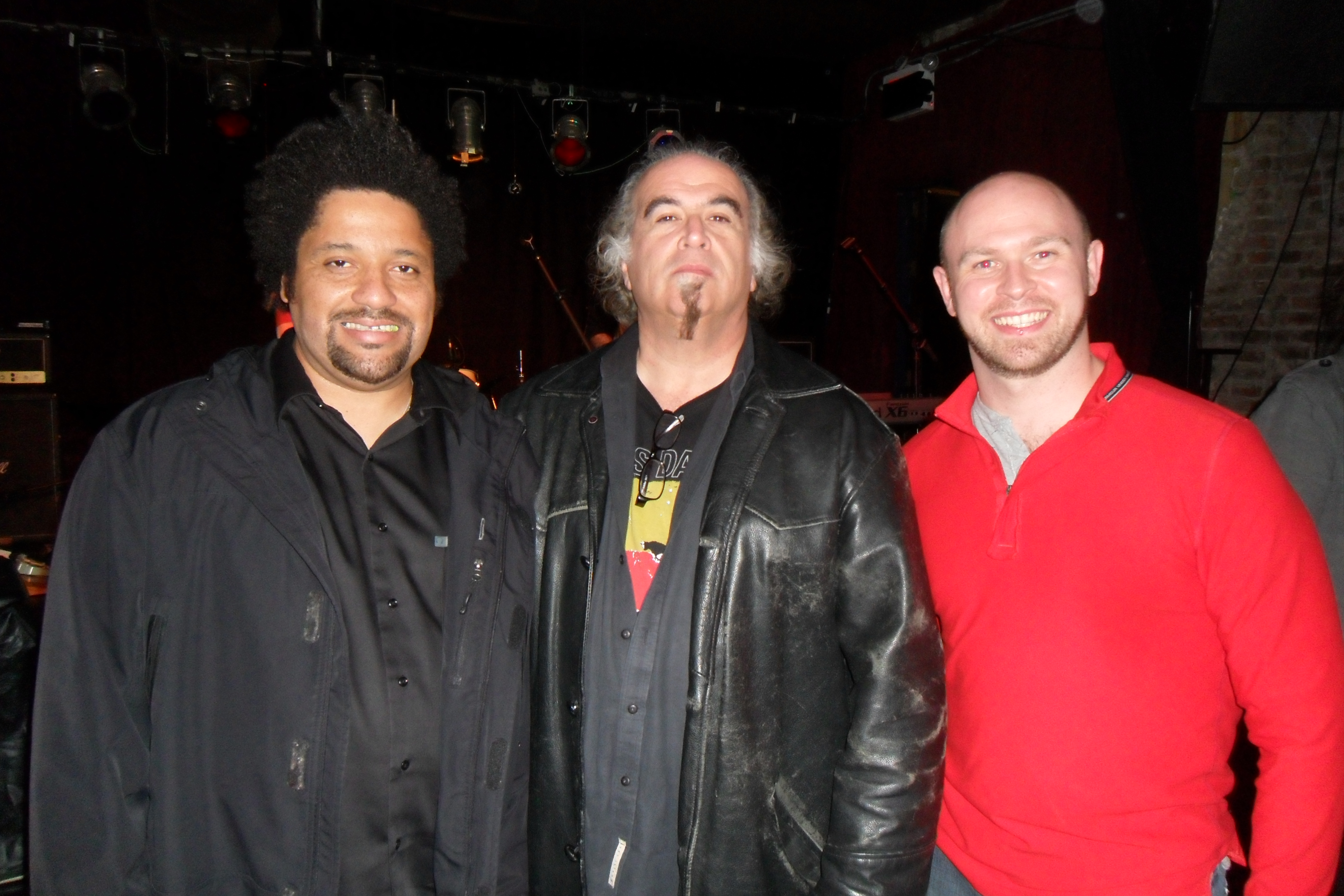 Christopher Dowd (Fishbone), Steve Berkowitz (Columbia Records), Nathan Brimmer (Vonrenzo) at Arlene's Grocery for the Annual Jeff Buckley Tribute NYC