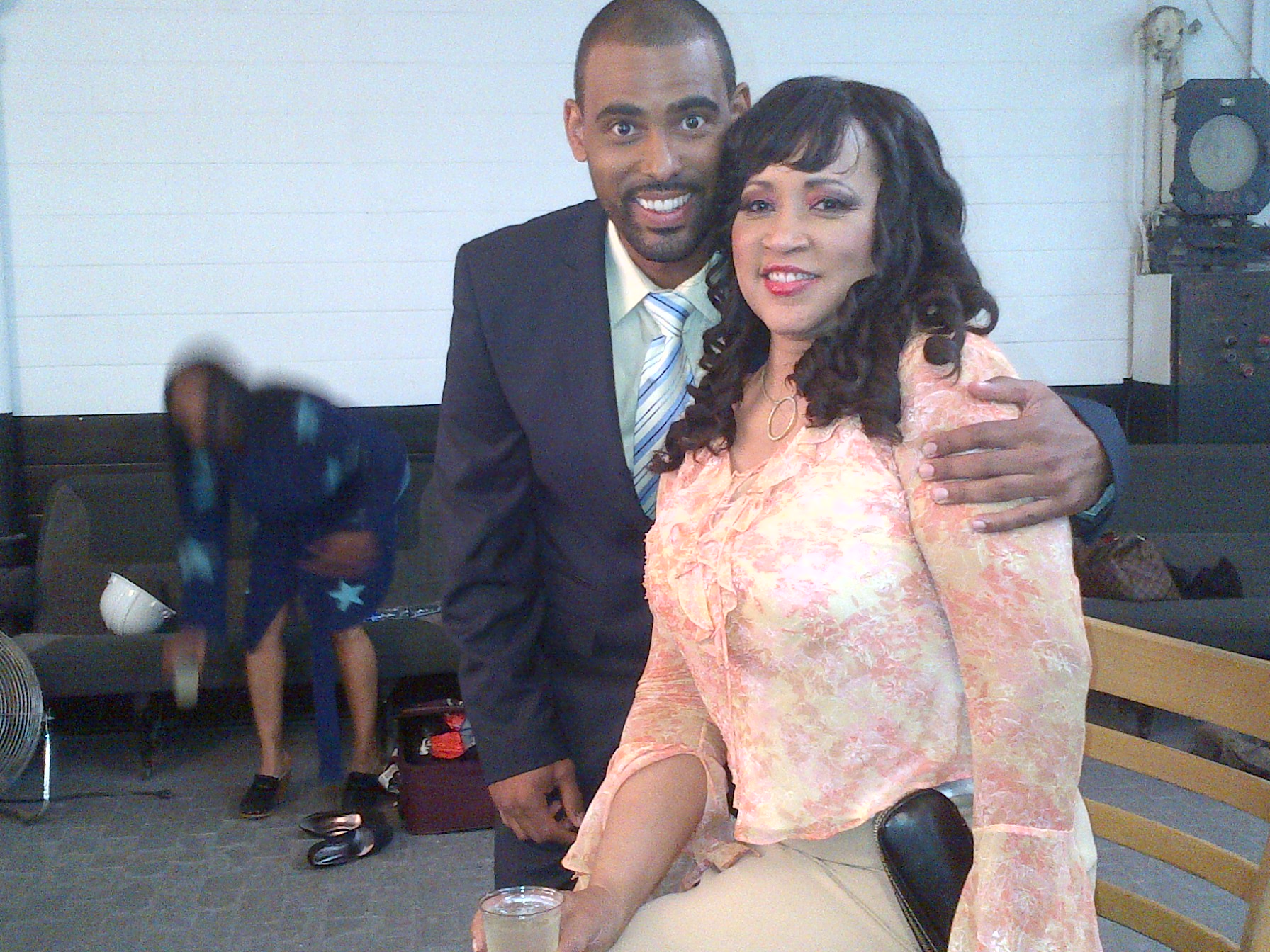 On set of 'Forbidden Woman' with Jackee Harry.