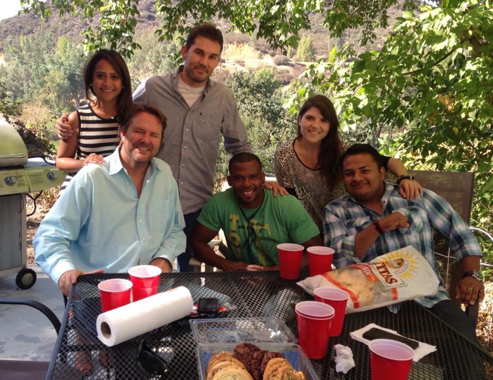 Actors Lara Shah, Oryan Landa, Mia Rangel, and Jiovani Galo with actors, directors, and acting coaches Will Wallace and Maurice Moore in Los Angeles, CA