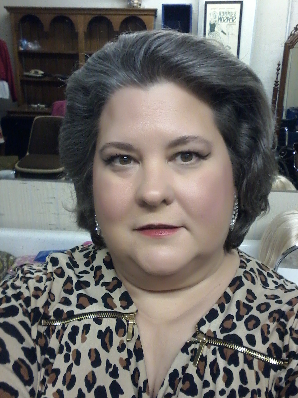 Backstage on Opening Night of the play Clue at Renaissance Theater.