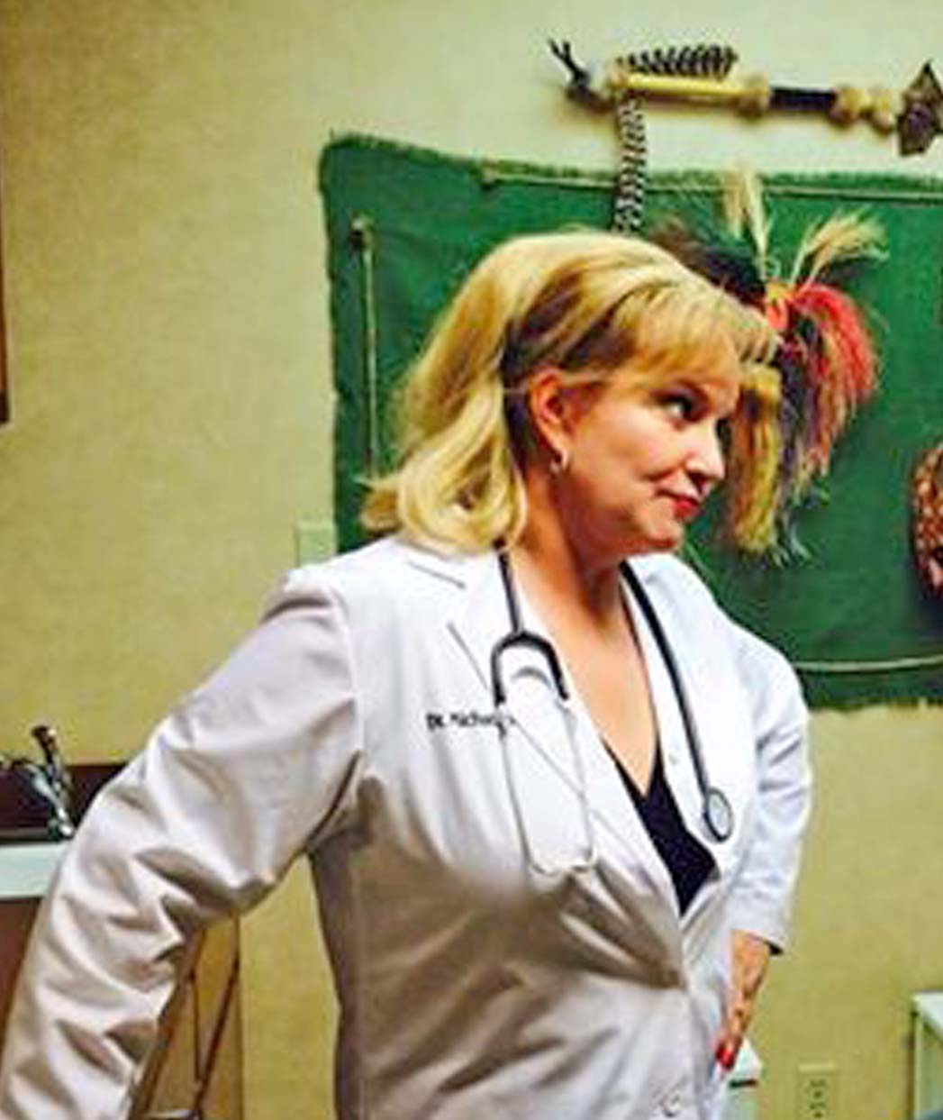 Barbara Ackles at the doctors office playing the role of Dr. Michael's in 