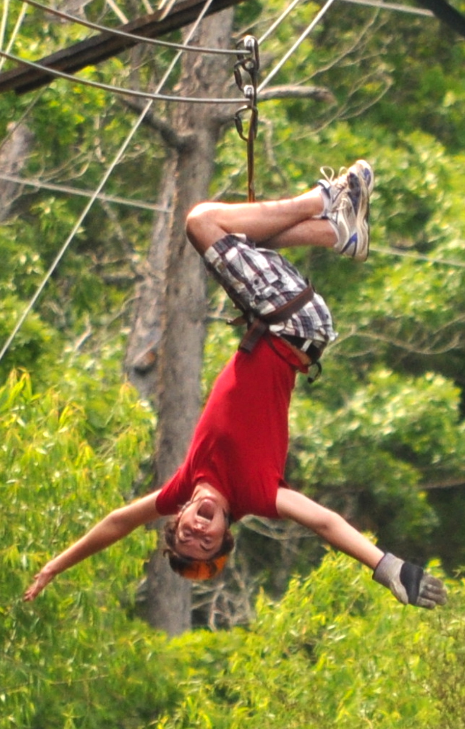 Dakota zip-lining in Branson, MO.