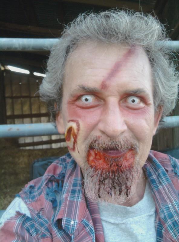 In makeup for Let There Be Zombies