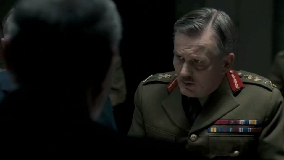 Geoffrey Kirkness as General Alanbrooke, with Brendan Gleeson in Into the Storm 2009