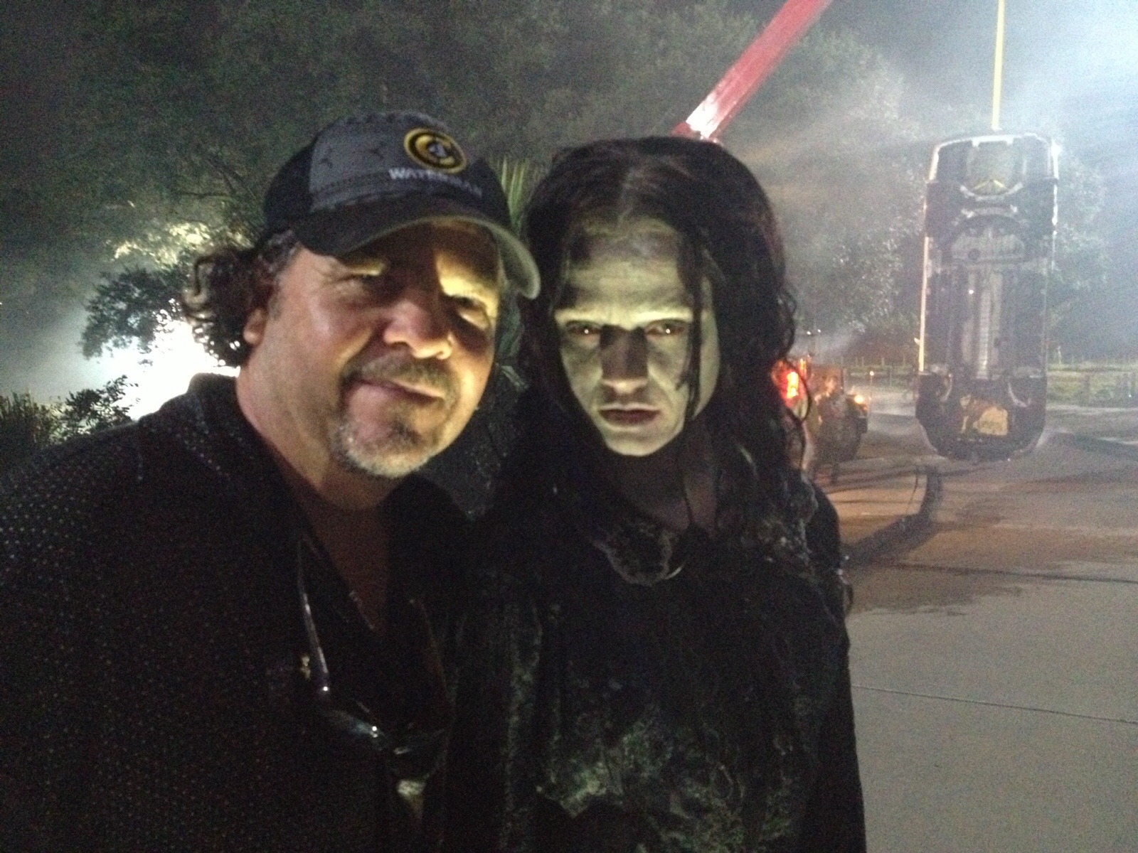 Director of Photography Peter Kowalski and myself, as the Edwardian Ghost on Ravenswood