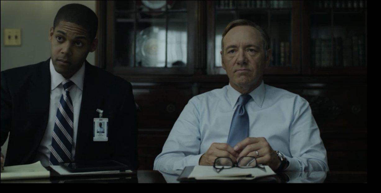 House of Cards still - Kevin Spacey and Reuel Pendleton