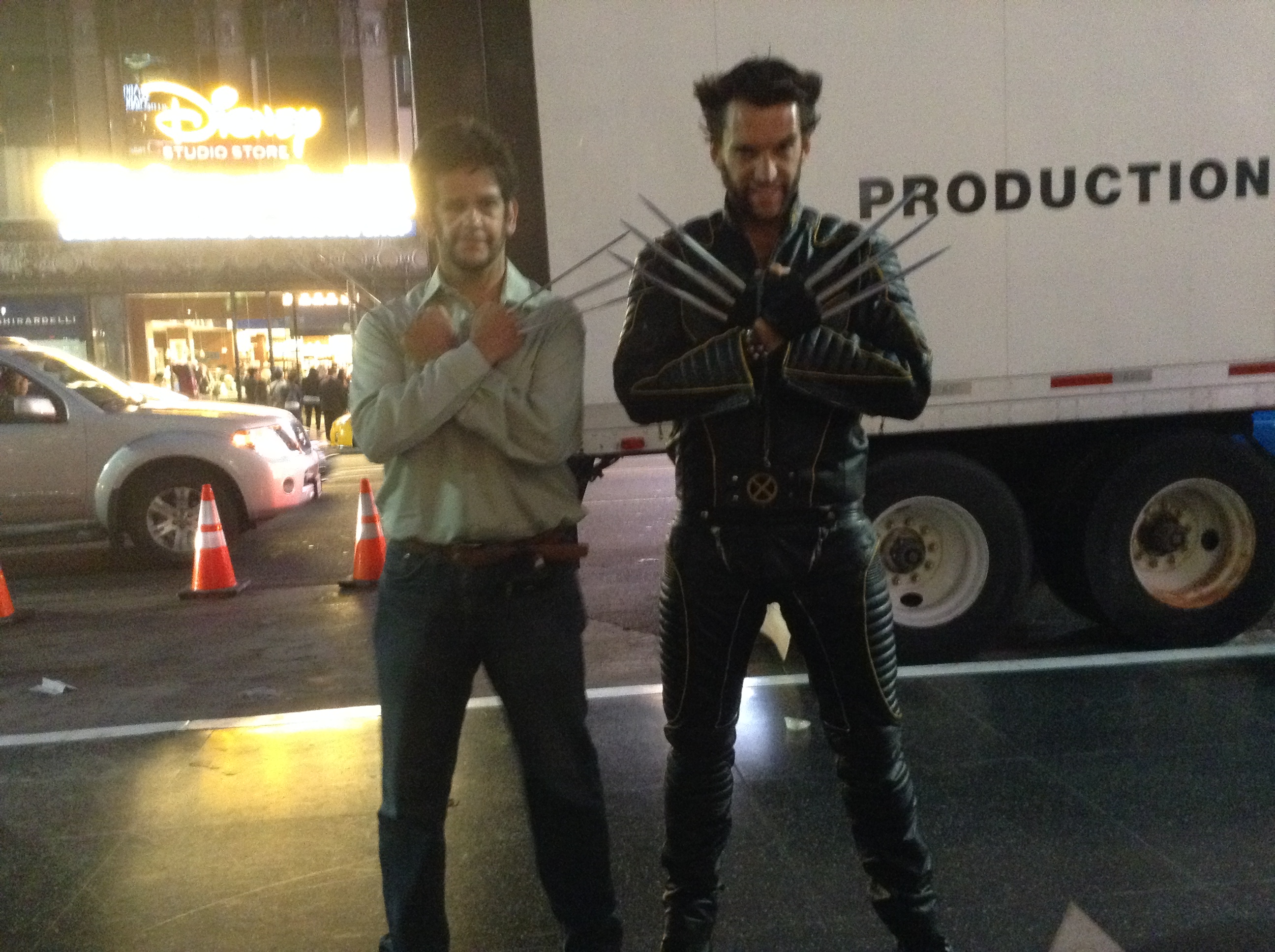 Javier B. Suarez with Wolverine on Hollywood Blvd.