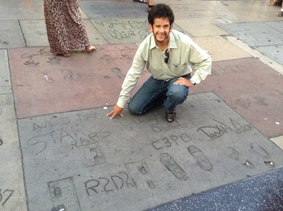 Javier B. Suarez at the Hollywood walk of fame- Chinese Theater.
