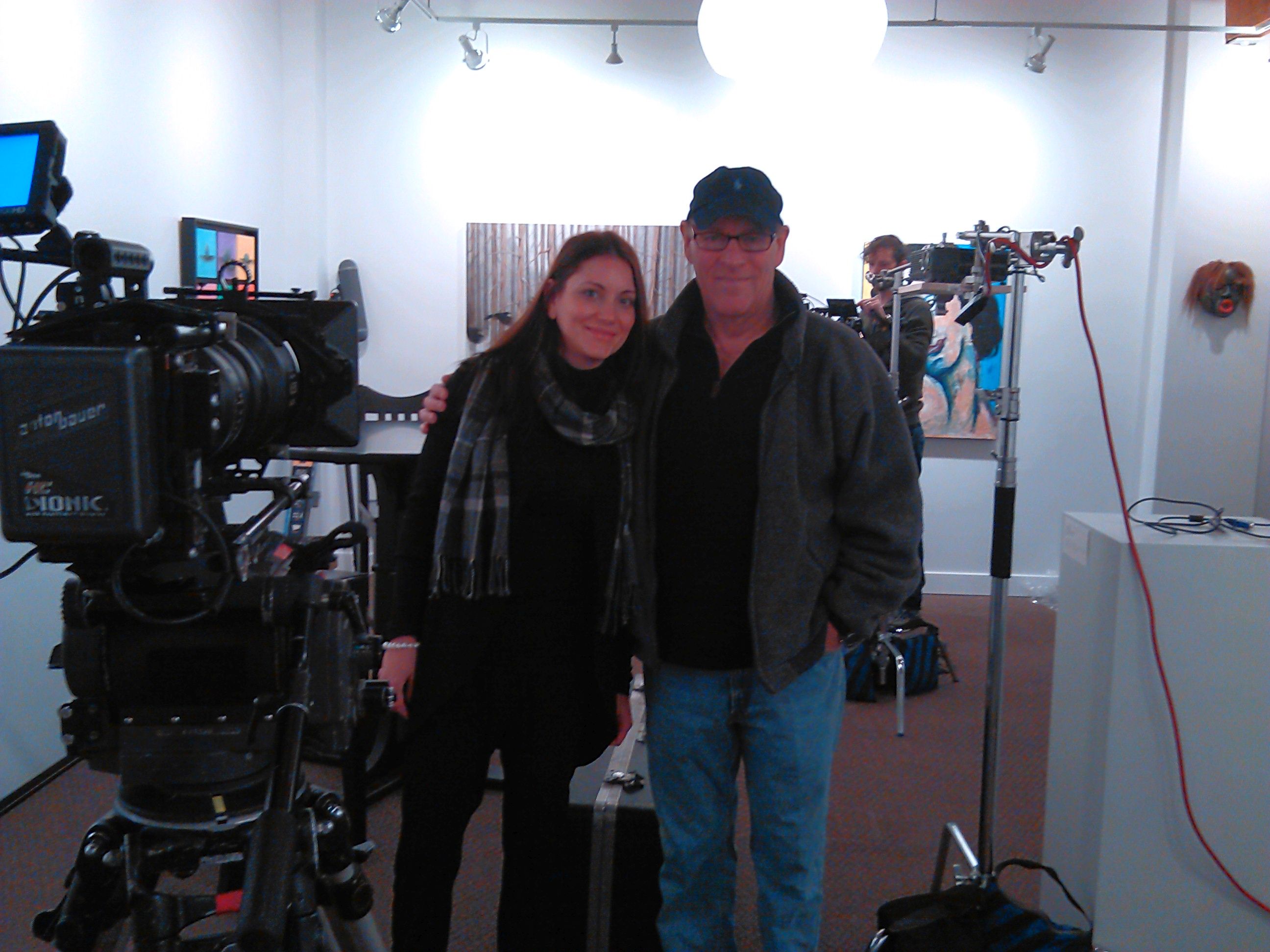Natalia Boll and Randall on filming set Vancouver, BC.