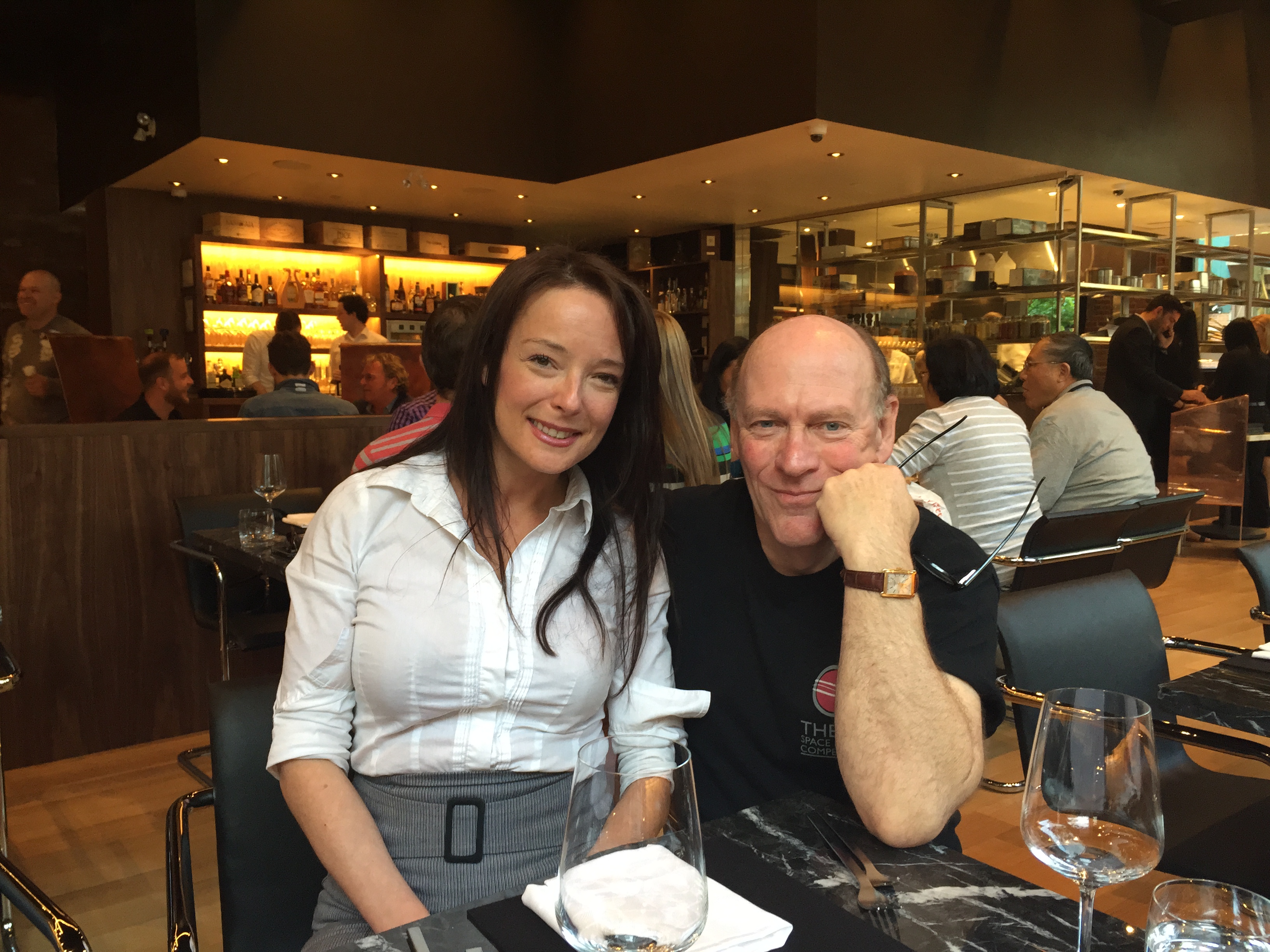 LaTiesha Fazakas and Randall Perry, producers of Space Games at Uwe Boll's new Bauhaus Restaurant, Vancouver, BC.