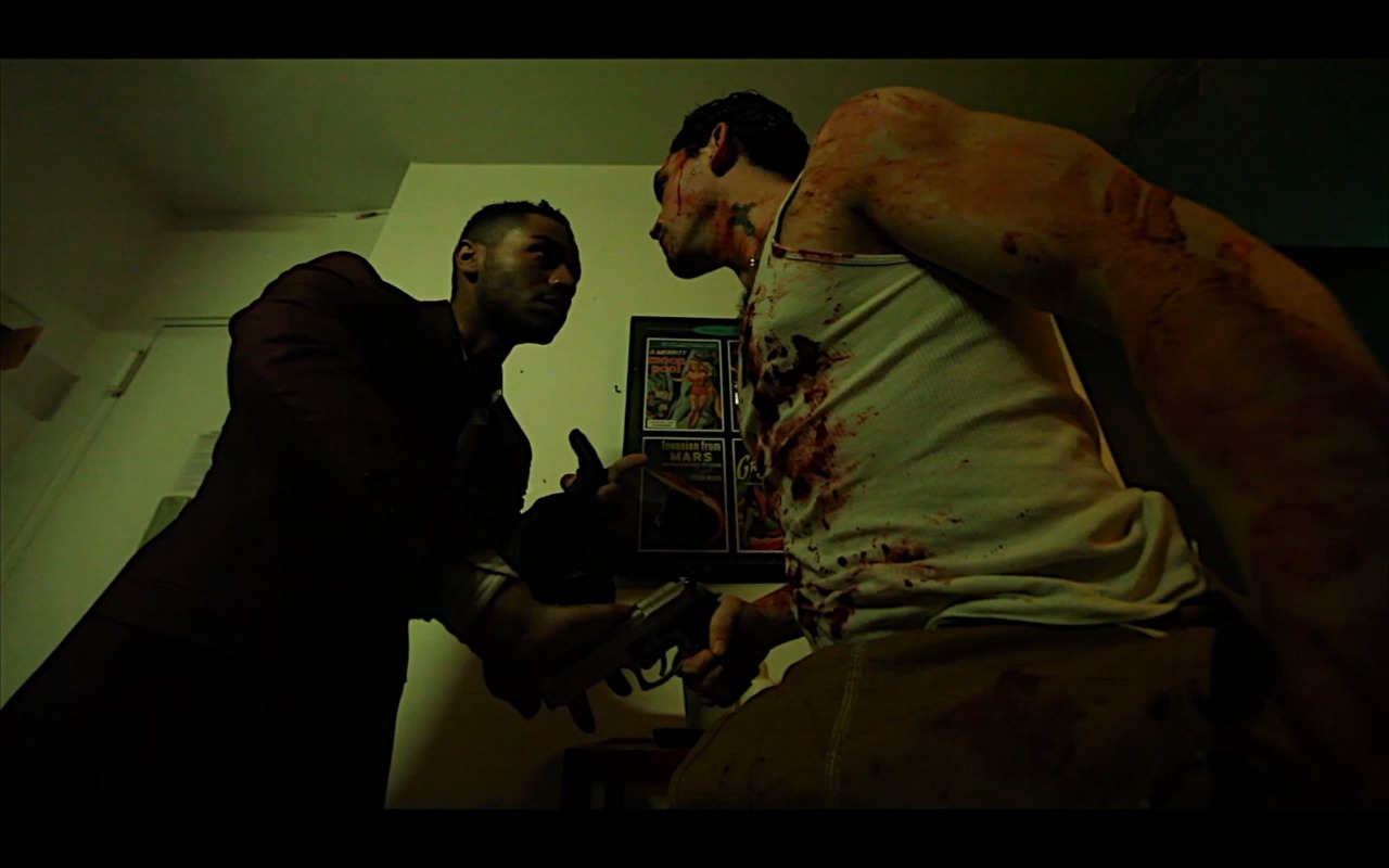 Production still from 'The Disposables'. Damon Erik Williams with co-star Anthony Comis