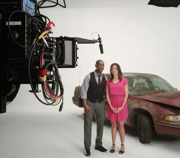 Still photo of Jermaine Rivers and Rachel Thompson in Credit Karma 