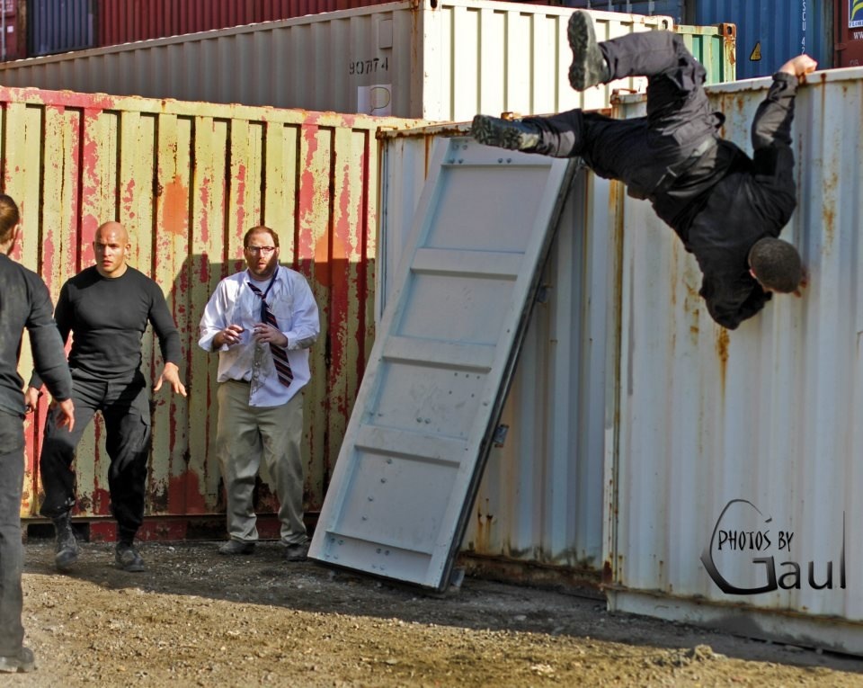 A little stunk work. Flipping off of a container for a fight scene.