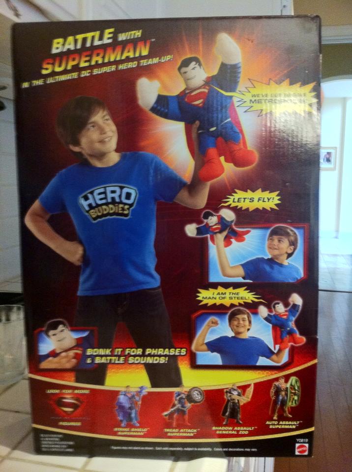 Ashton on Mattel Toy Boxes for Superman Plus Buddy! 2013
