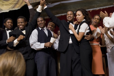 Still of Jurnee Smollett-Bell, Jermaine Williams, Denzel Whitaker and Nate Parker in The Great Debaters (2007)