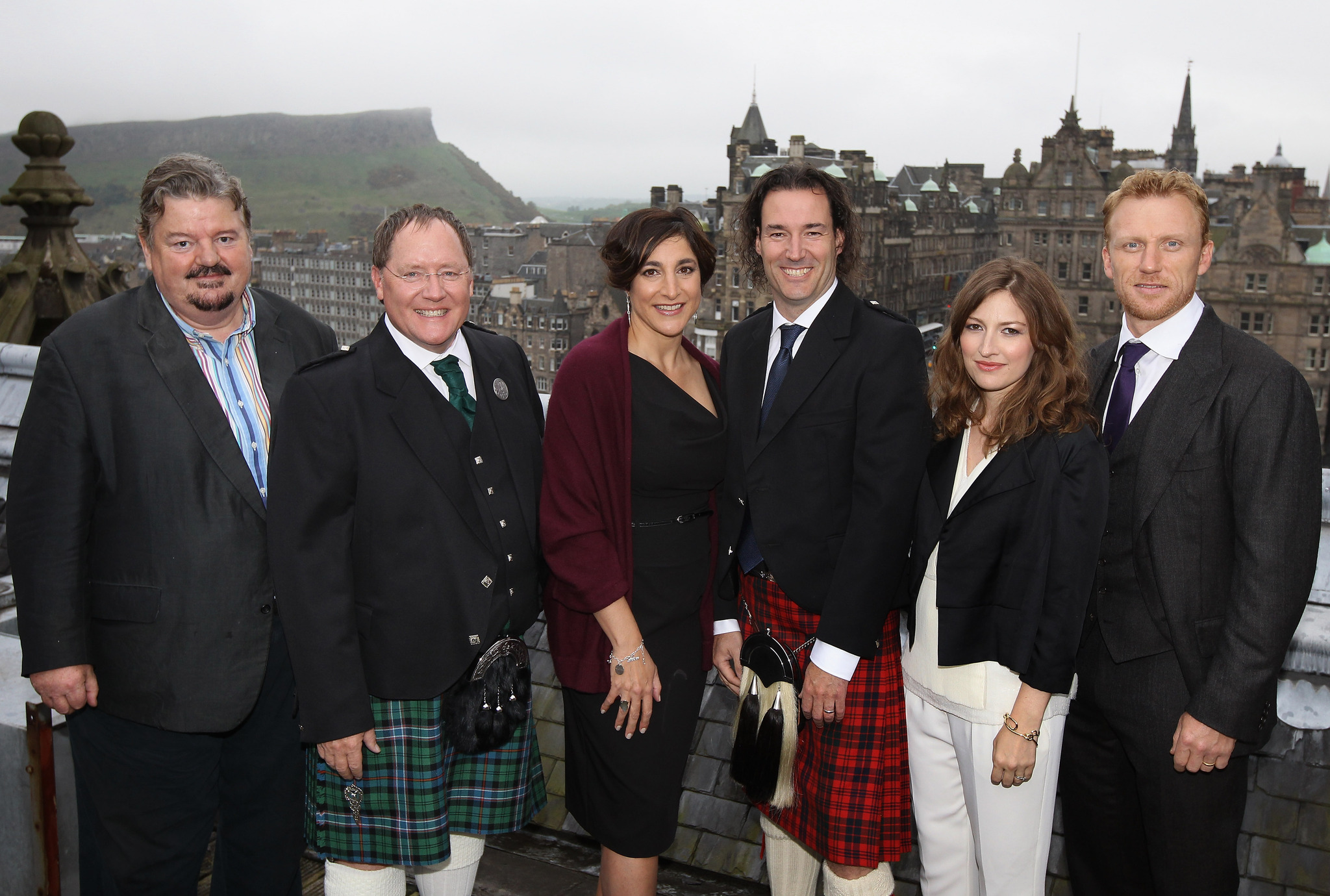 Robbie Coltrane, John Lasseter, Kelly Macdonald, Kevin McKidd and Katherine Sarafian at event of Karaliska drasa (2012)