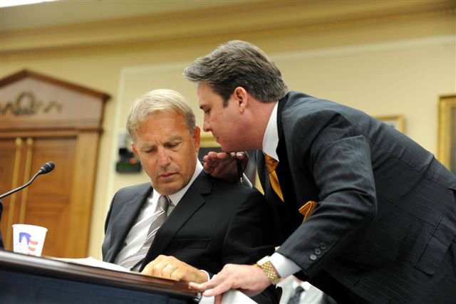 In Senate testimony with partner Kevin Costner
