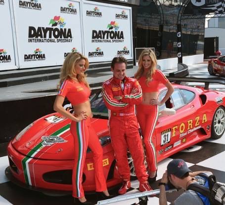 Houghtaling in the winner circle of Daytona with his overall win in the Ferrari Challenge Car Racing championship 2014.