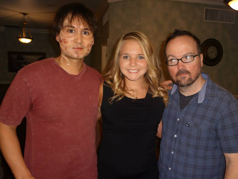 Madelynn with Ruben Angelo and Director, Kevin Phipps, on the set of Grief