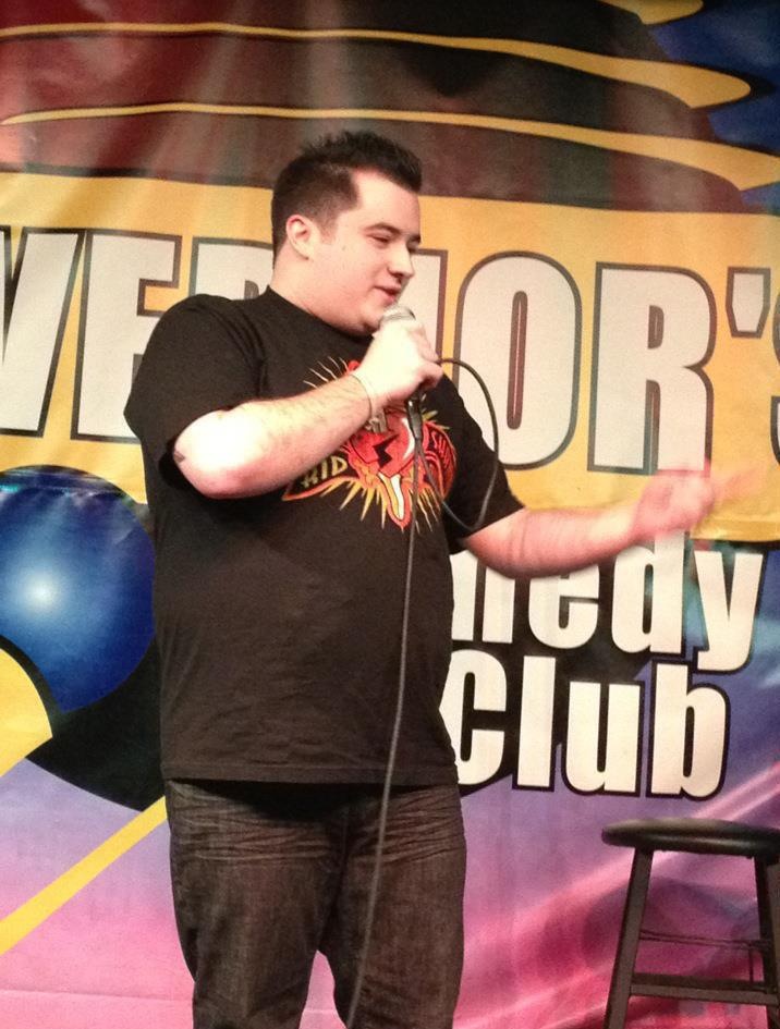 Joe Murphy performing stand up comedy at Governorns in Long Island.