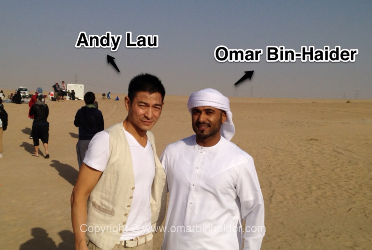 Andy Lau and Omar Bin-Haider At set of Switch 2013