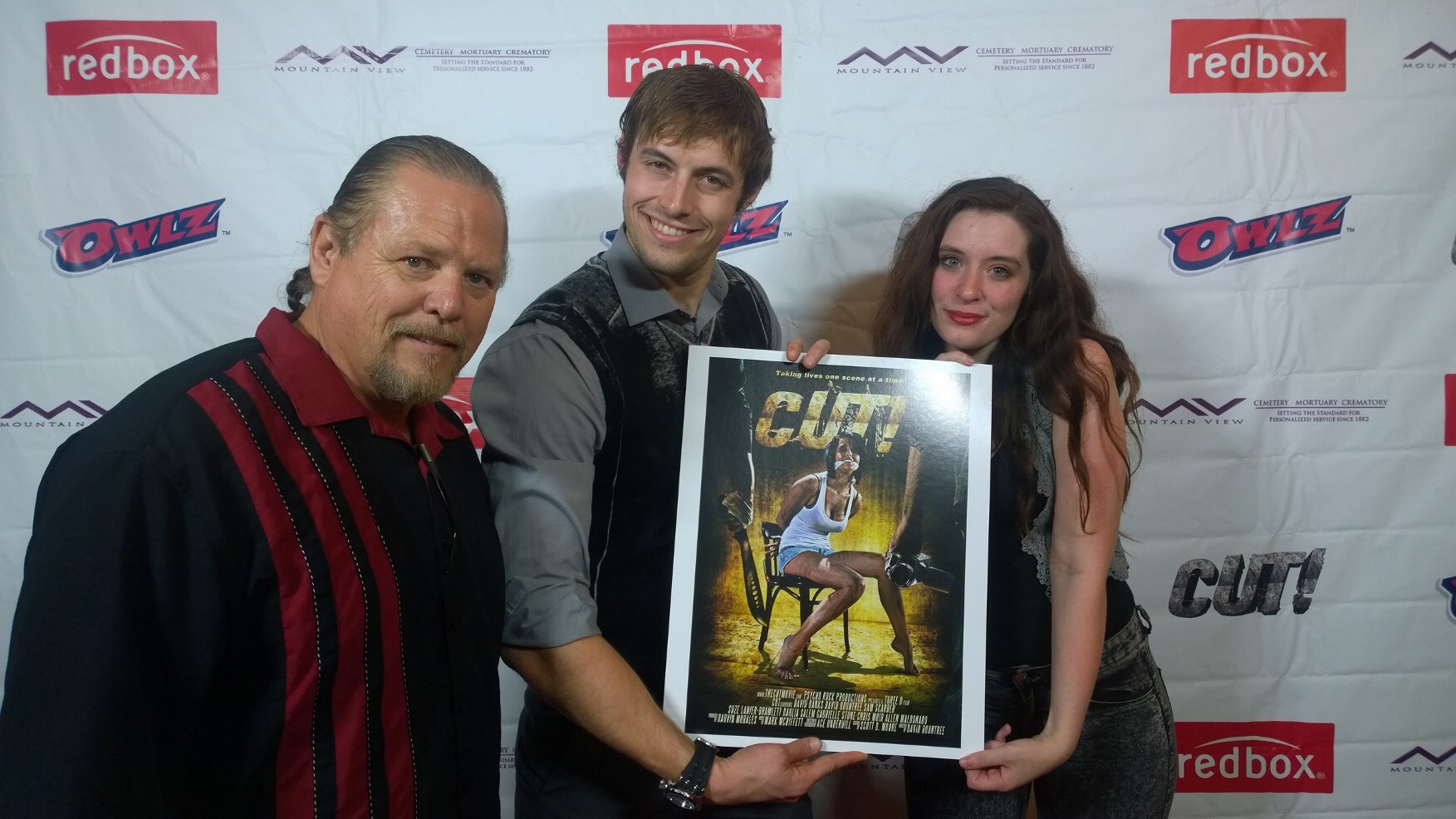 T.W.Reed(L) James Flintsmith (M) Beverly Dawn (R) at the movie premier for 