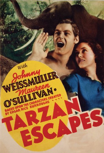 Maureen O'Sullivan and Johnny Weissmuller in Tarzan Escapes (1936)