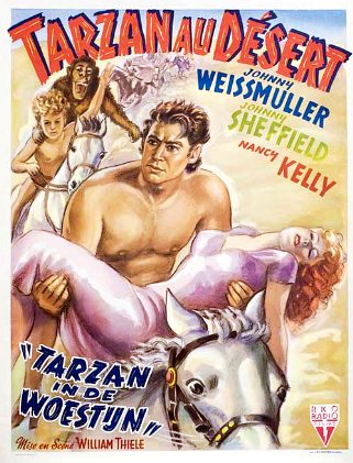 Johnny Sheffield and Johnny Weissmuller in Tarzan's Desert Mystery (1943)