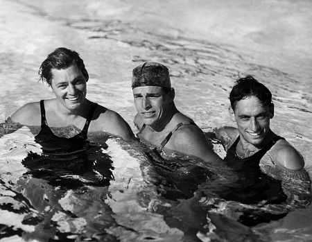 Johnny Weissmuller, Buster Crabbe & Al Swartz Circa 1932 MGM