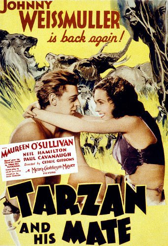 Maureen O'Sullivan and Johnny Weissmuller in Tarzan and His Mate (1934)