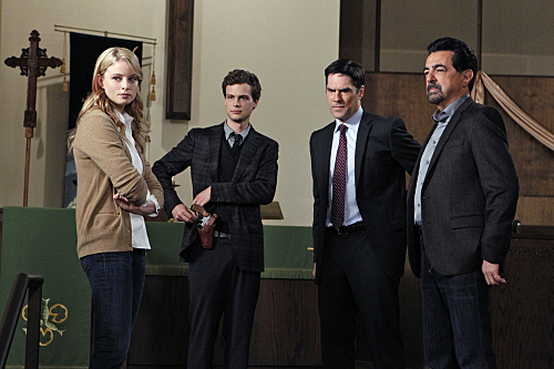 Still of Joe Mantegna, Thomas Gibson, Rachel Nichols and Matthew Gray Gubler in Nusikalstami protai (2005)