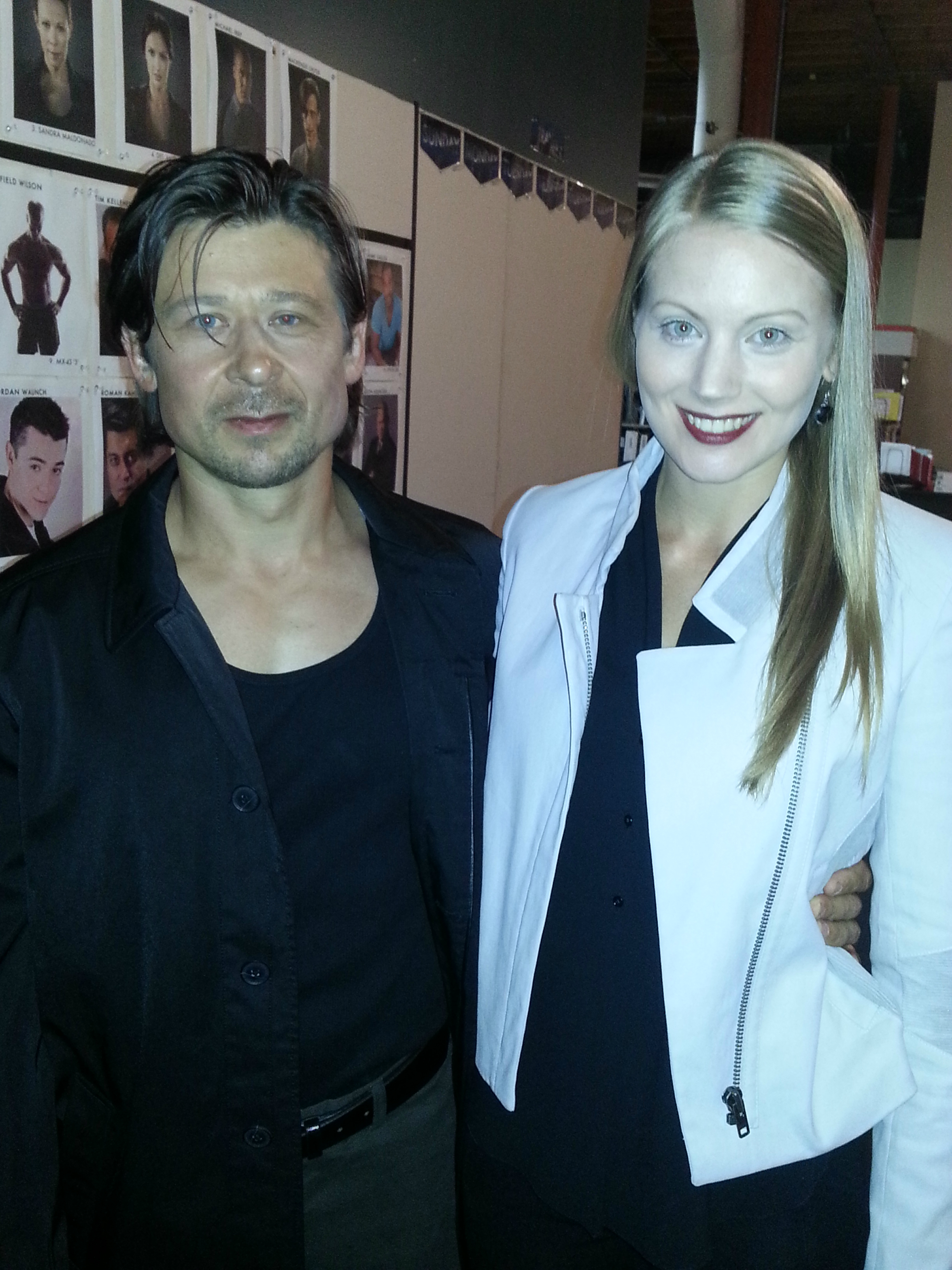 Tatyana Forrest and Andrei Kovski on the set of Almost Human