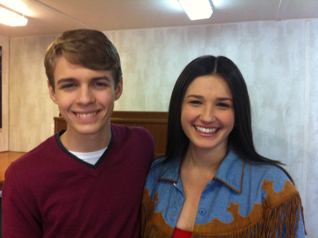 Matt Mitchell and Katherine Murdoch on the set of The Ultimate Life