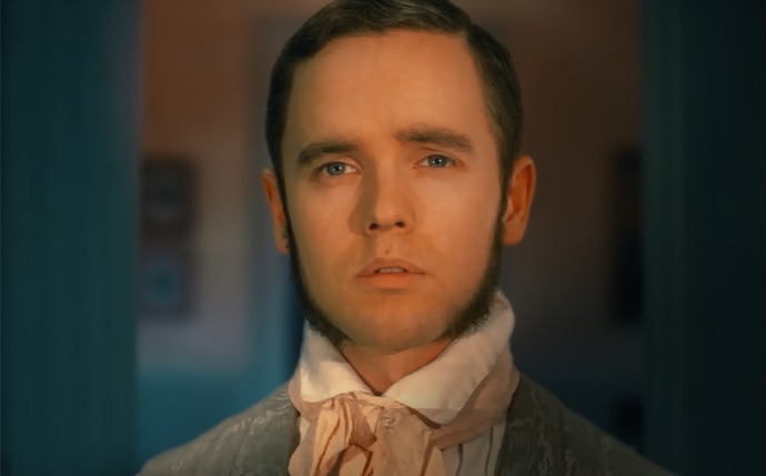 Bain as Charles Darwin in the dramatised documentary Evolution (2015).