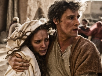 Still of Joe Coen and Leila Mimmack from 'The Bible'