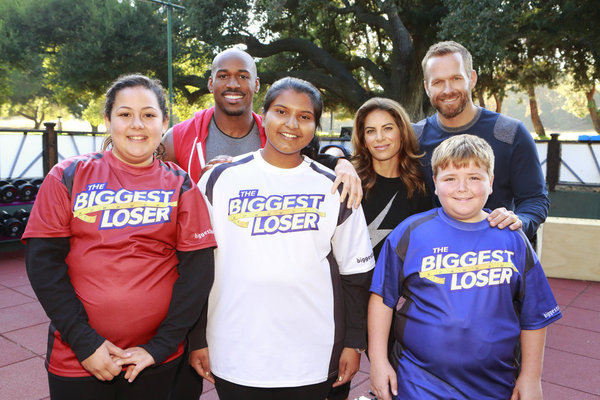 Still of Bob Harper, Jillian Michaels, Dolvett Quince, Sunny Chandrasekar, Lindsay Bravo and Noah 'Biingo' Gray in The Biggest Loser (2004)