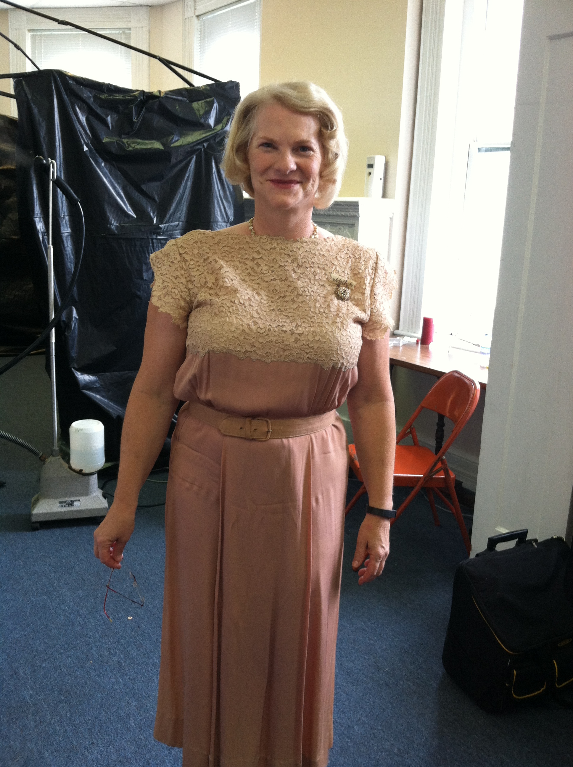 Wardrobe for the film ITHACA, Moran plays Mrs. Beau Frere's guest.