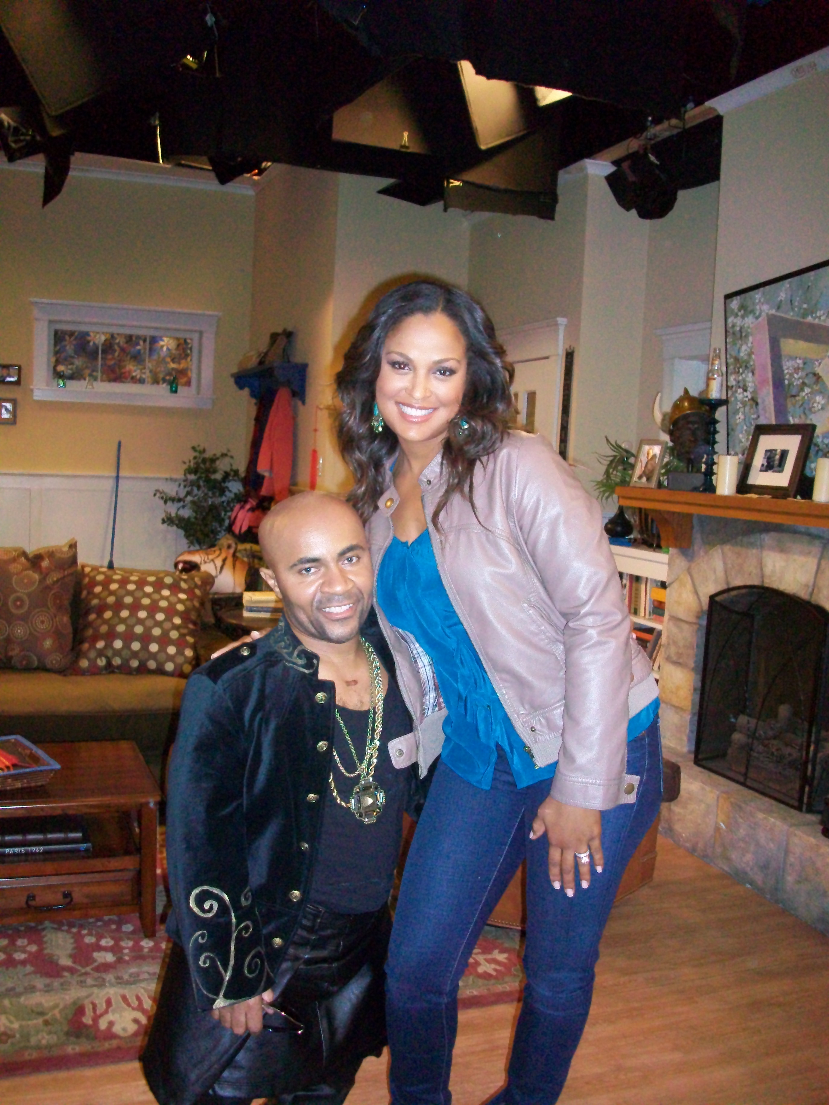 Laila Ali and Lil Bob on set AWTY season 3