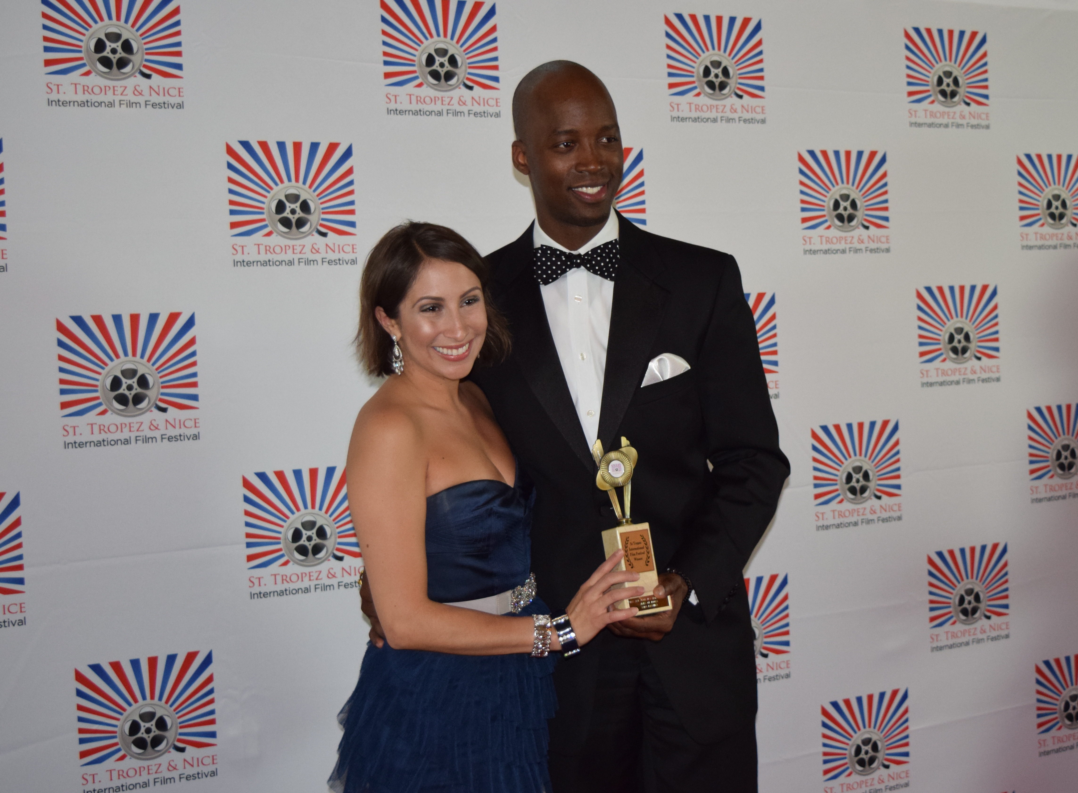 Natasha Soto-Albors and Rotimi Paul at the 2014 St. Tropez International Film Festival. Winners of the Best Producer Award for their work on SHIP OF FOOLS.