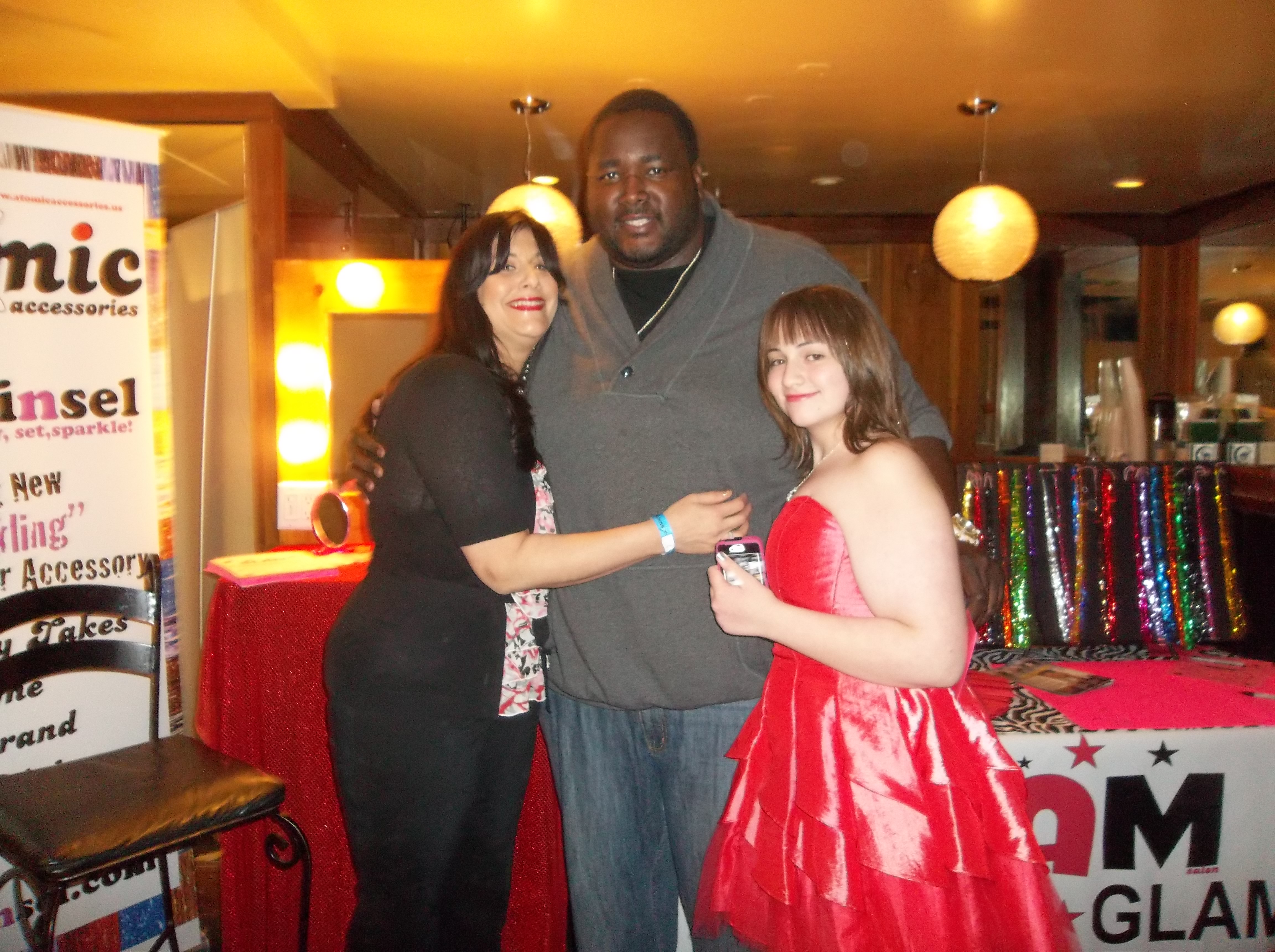 Corey Taylor, APril Long, and Quinton Aaron from the movie The Blind Side