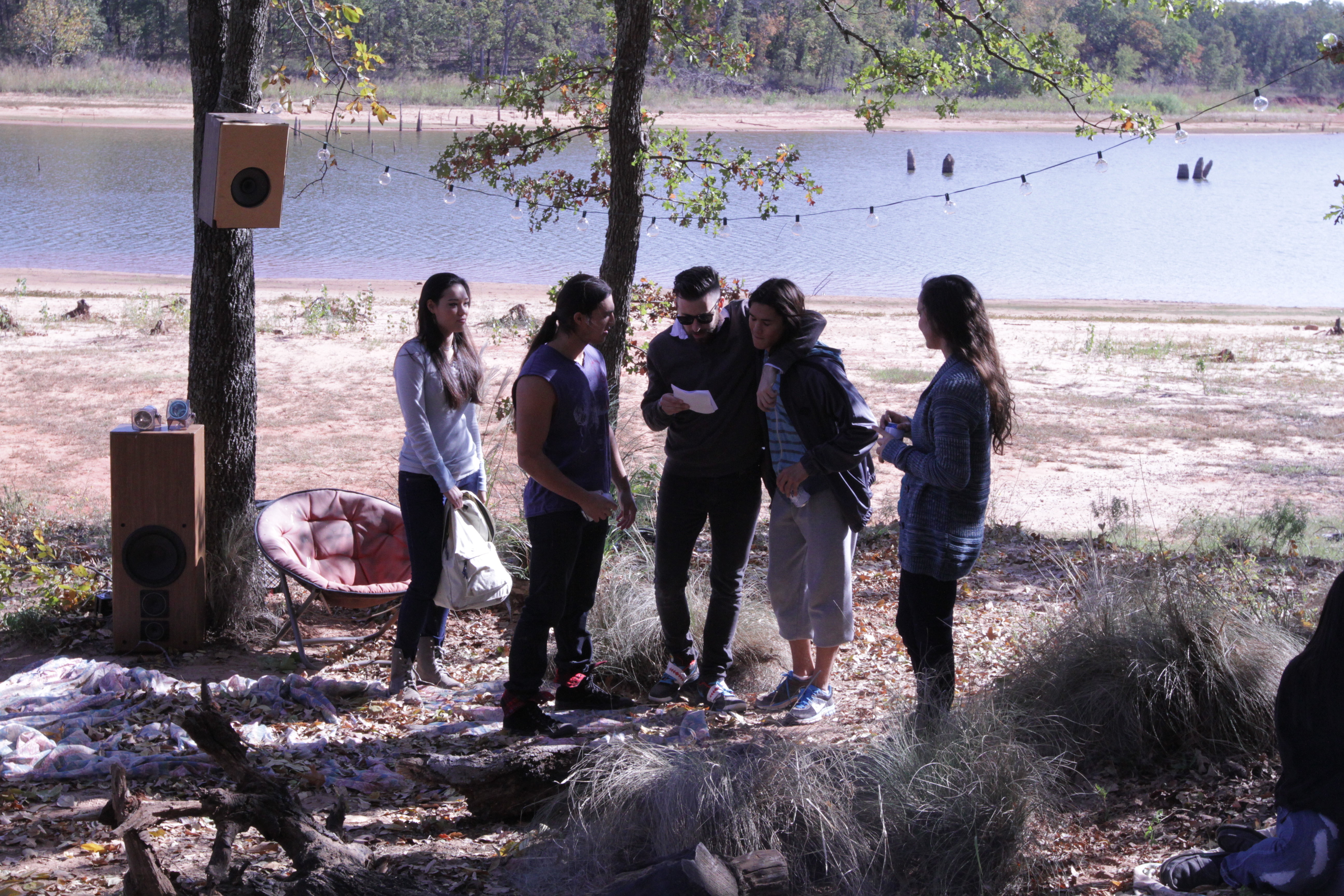 Booboo Stewart, Brent Ryan Green, Jamie Loy, Keith Longhorn and Megan Richardson in Running Deer (2013)