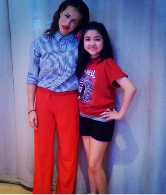 Montana with Mirandasings on set of their video shoot