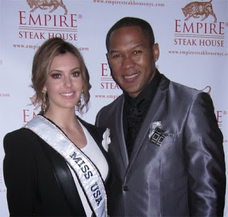 DeAlan with Miss USA Erin Brady and New York launch event of Empire Steakhouse Time Square Event.