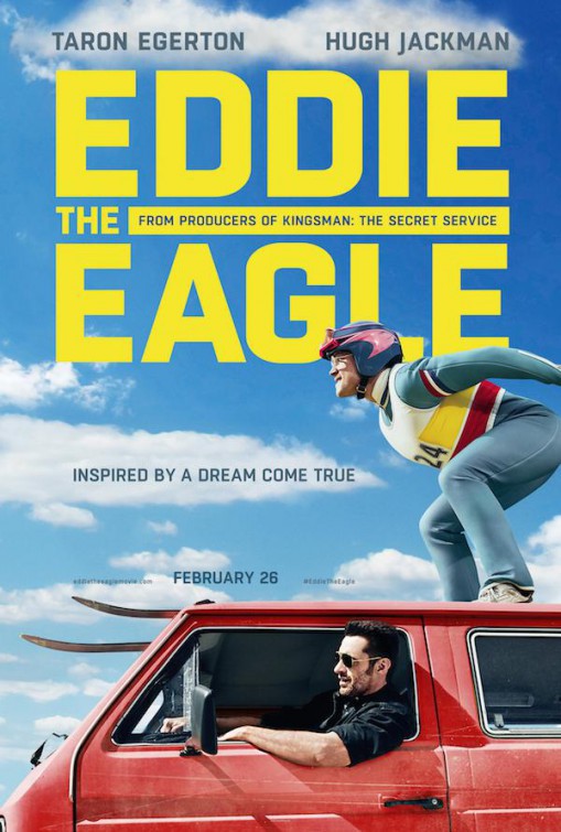 Hugh Jackman and Taron Egerton in Eddie the Eagle (2016)