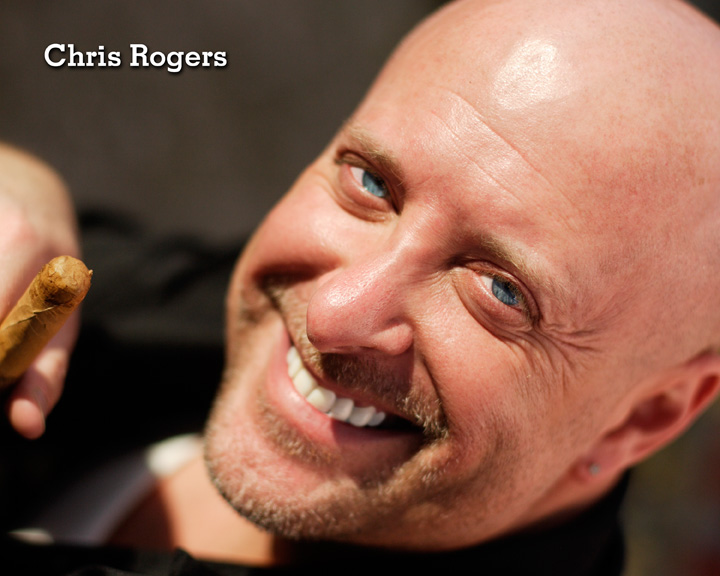 Chris Rogers smiling with cigar