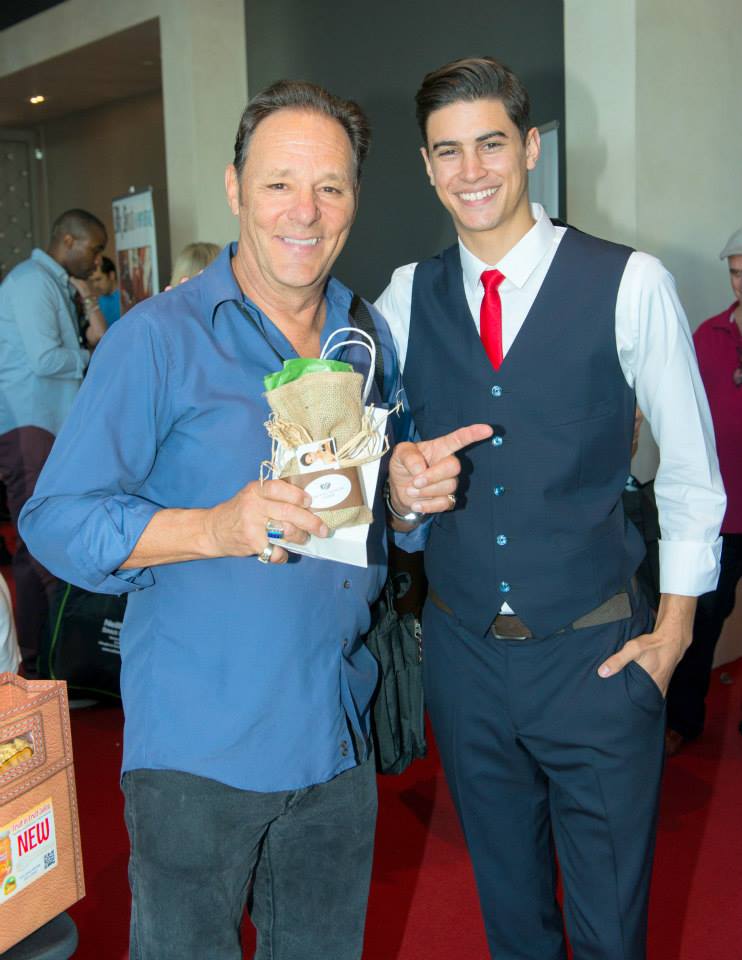 Eric Stanton Betts with Chris Mulkey at the American Music Awards Gifting Suites for Coffee Scrub Delight.