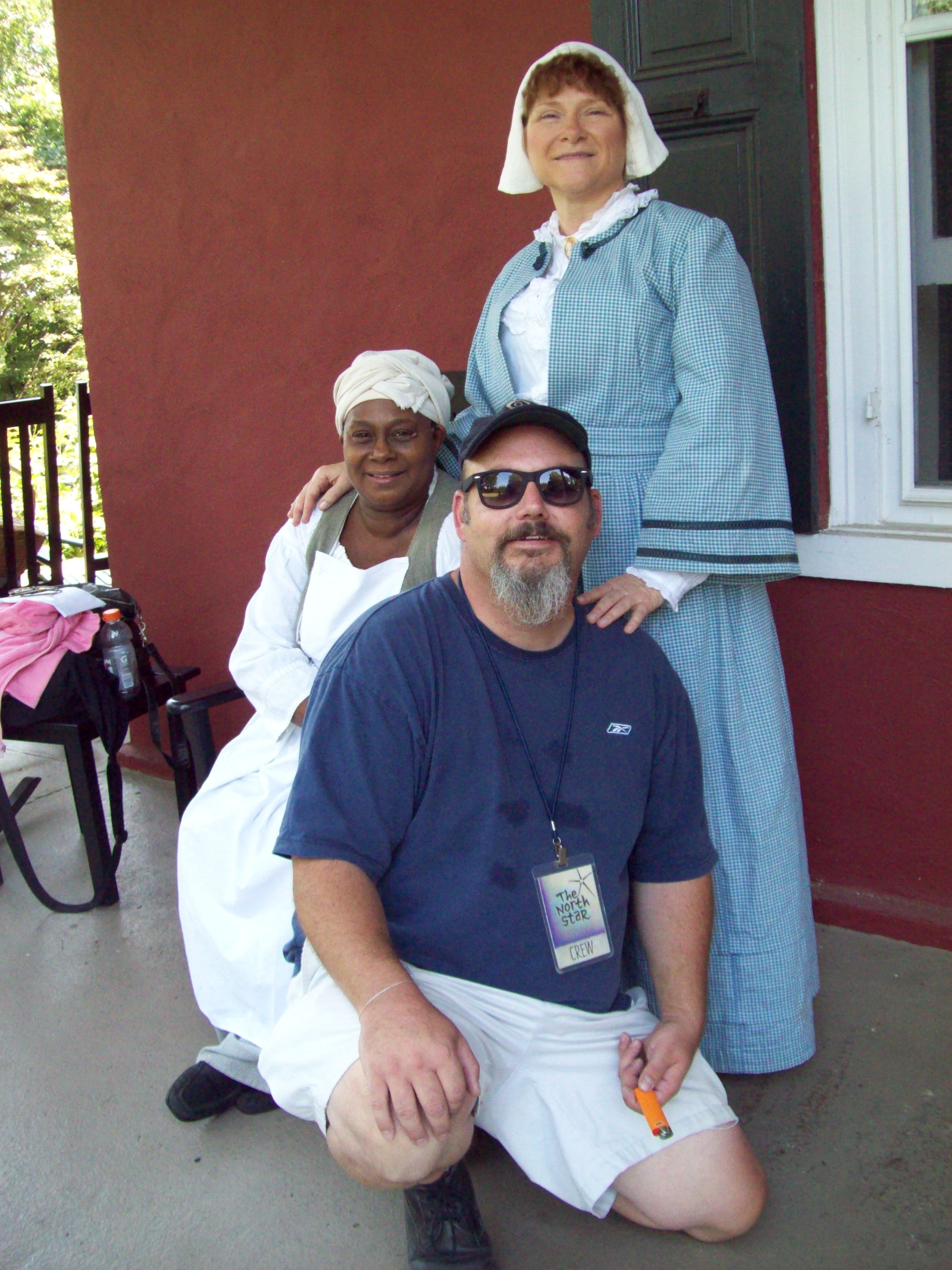With Diane Johnson (Pearl) and April Woodall (Mrs. Atkins) at Highland Farm in Doylestown, Pa. The North Star.