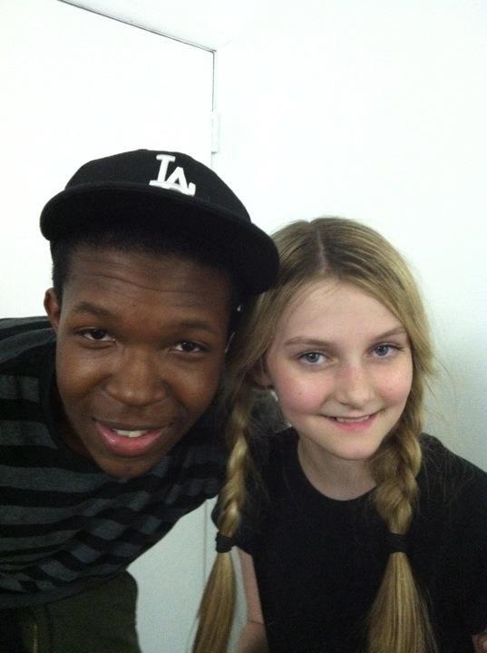 Director Denzel Whitaker (Abducted)and Ashley Switzer on set of 'Operation CTF' (2011)