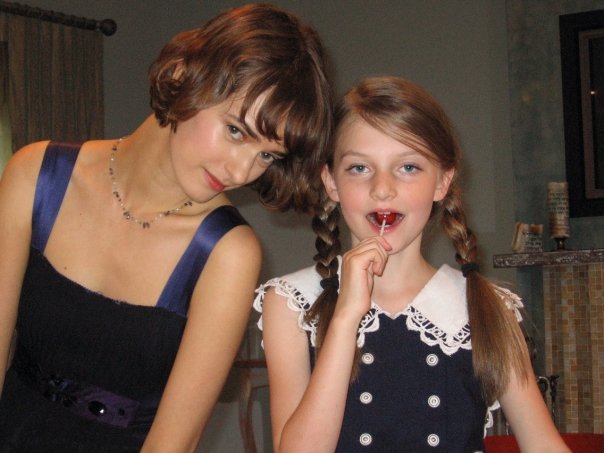Model/Actress Olya Zueva and Ashley Switzer on set of 'Paramor' (2009)