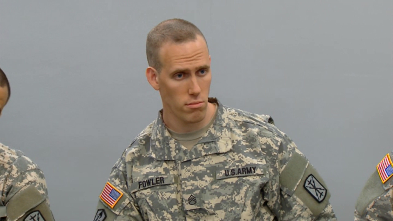 Still of Christopher Spurrier in an industrial video for the United States Army.